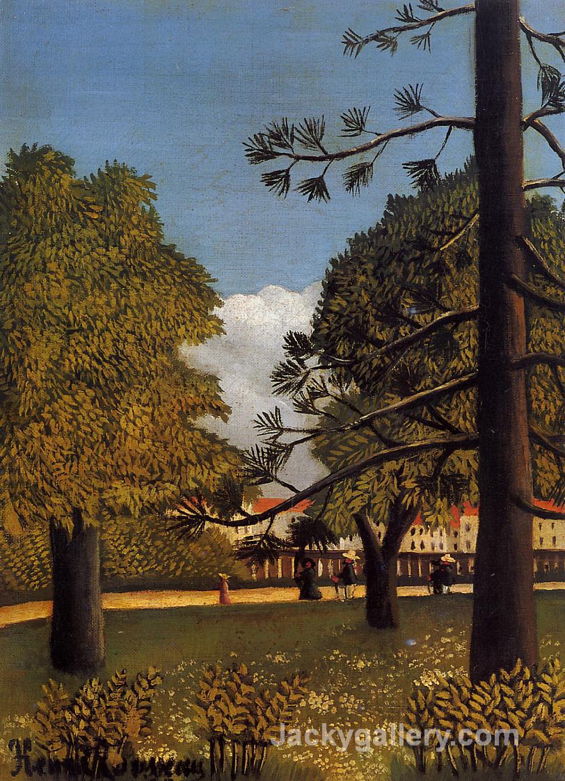 View of Parc de Montsouris by Henri Rousseau paintings reproduction